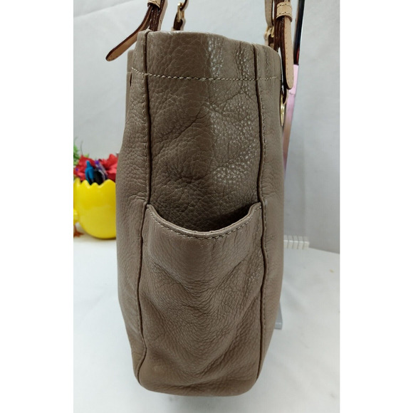 Michael Kors Jet Set Taupe Leather Pockets Double Handle Tote Shoulder Bag - Picture 4 of 14